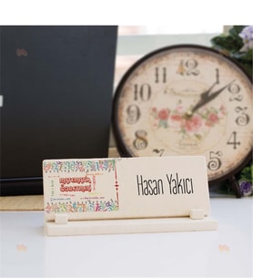 Matematik Öğretmenine Hediye Kırmızı Tasarım Taş İsimlik